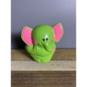 Vintage Neon Green Elephant Piggy Bank Taiwan